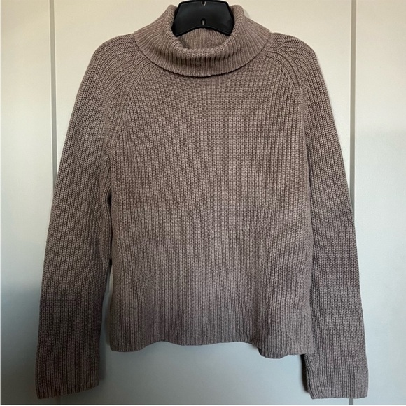 Set of 2 Sweaters- 100% Cotton Blue and Brown Turtleneck Sweaters - Picture 9 of 14